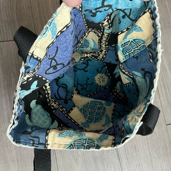 Tropical Hawaiian Reversible Tote Local Design USA Turtle Tribal Print Cotton - Picture 6 of 8
